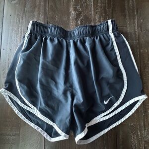 Nike Women's Black and White Athletic Shorts